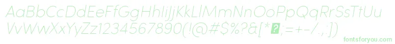 SofiaProUltralightItalic Font – Green Fonts on White Background