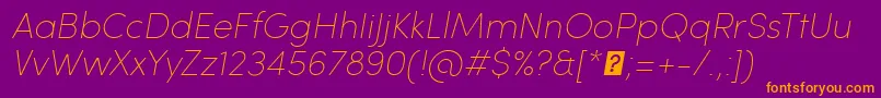 Шрифт SofiaProUltralightItalic – оранжевые шрифты на фиолетовом фоне