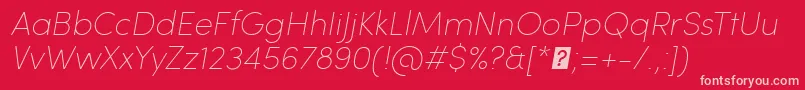 Шрифт SofiaProUltralightItalic – розовые шрифты на красном фоне