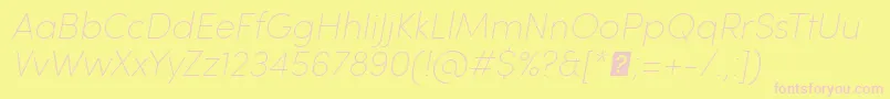 SofiaProUltralightItalic Font – Pink Fonts on Yellow Background