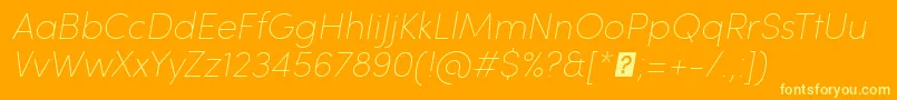fuente SofiaProUltralightItalic – Fuentes Amarillas Sobre Fondo Naranja