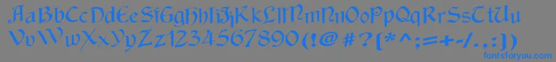 Wackycalligraphic-Schriftart – Blaue Schriften auf grauem Hintergrund