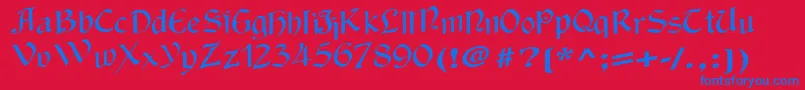 Wackycalligraphic Font – Blue Fonts on Red Background