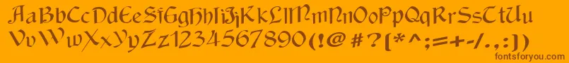 Шрифт Wackycalligraphic – коричневые шрифты на оранжевом фоне