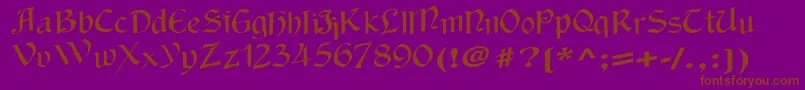 Wackycalligraphic-Schriftart – Braune Schriften auf violettem Hintergrund