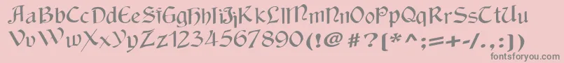 Fonte Wackycalligraphic – fontes cinzas em um fundo rosa