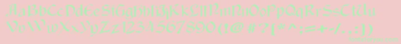 Wackycalligraphic Font – Green Fonts on Pink Background