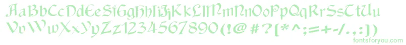 fuente Wackycalligraphic – Fuentes Verdes Sobre Fondo Blanco