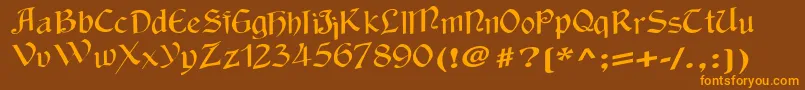Wackycalligraphic Font – Orange Fonts on Brown Background