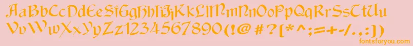 Wackycalligraphic Font – Orange Fonts on Pink Background