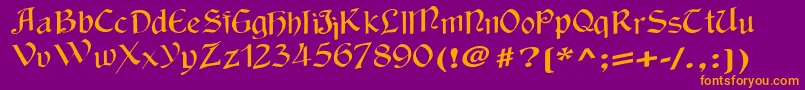 fuente Wackycalligraphic – Fuentes Naranjas Sobre Fondo Morado