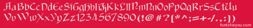 Fonte Wackycalligraphic – fontes rosa em um fundo vermelho