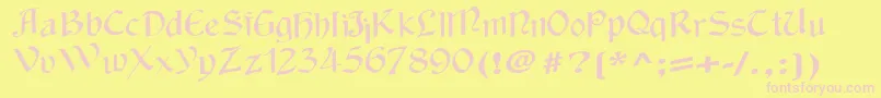 Wackycalligraphic Font – Pink Fonts on Yellow Background