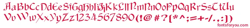 Wackycalligraphic Font – Red Fonts on White Background