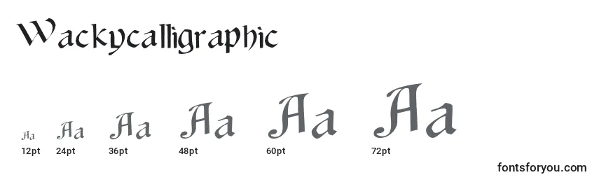 Wackycalligraphic Font Sizes