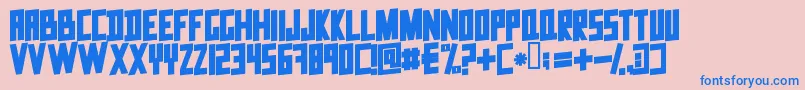 Fonte DataTrash2 – fontes azuis em um fundo rosa