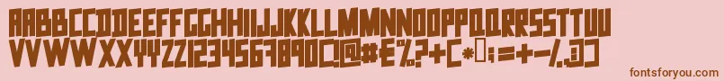 DataTrash2-Schriftart – Braune Schriften auf rosa Hintergrund
