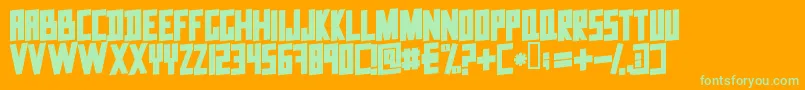 DataTrash2 Font – Green Fonts on Orange Background