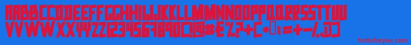 Шрифт DataTrash2 – красные шрифты на синем фоне