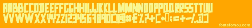 DataTrash2-fontti – keltaiset fontit oranssilla taustalla