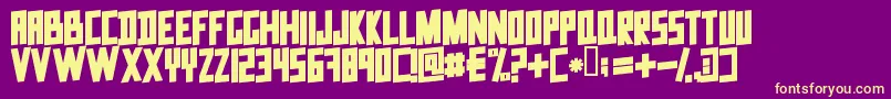 Saiba mais sobre a fonte DataTrash2 Fonte DataTrash2 – fontes amarelas em um fundo roxo