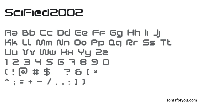 Шрифт SciFied2002 – алфавит, цифры, специальные символы