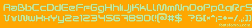 フォントSciFied2002 – オレンジの背景に緑のフォント