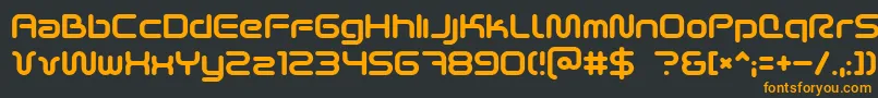 フォントSciFied2002 – 黒い背景にオレンジの文字