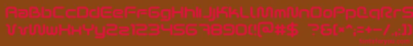 フォントSciFied2002 – 赤い文字が茶色の背景にあります。