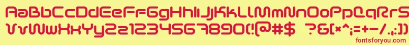 SciFied2002 Font – Red Fonts on Yellow Background