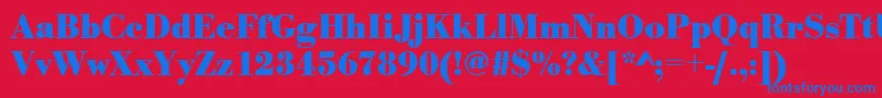 UrwbodonitnarBold Font – Blue Fonts on Red Background