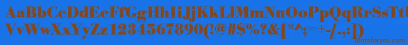 UrwbodonitnarBold Font – Brown Fonts on Blue Background