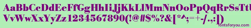 UrwbodonitnarBold Font – Purple Fonts on Green Background