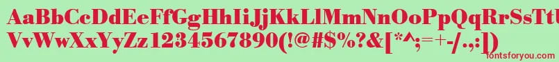 UrwbodonitnarBold Font – Red Fonts on Green Background