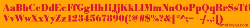 UrwbodonitnarBold Font – Red Fonts on Orange Background