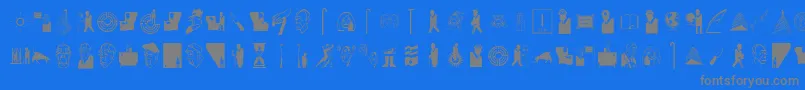 フォントSlborges – 青い背景に灰色の文字