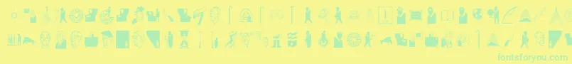 Czcionka Slborges – zielone czcionki na żółtym tle