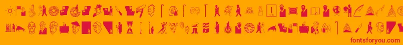 フォントSlborges – オレンジの背景に赤い文字
