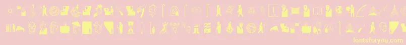 Czcionka Slborges – żółte czcionki na różowym tle
