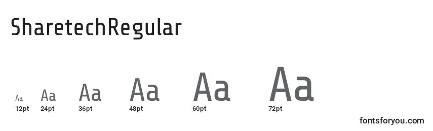 SharetechRegular Font Sizes