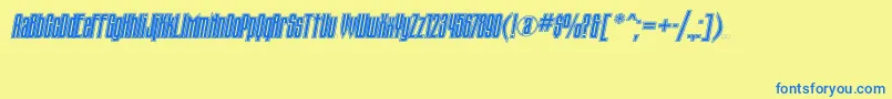 TauernicttItalic Font – Blue Fonts on Yellow Background