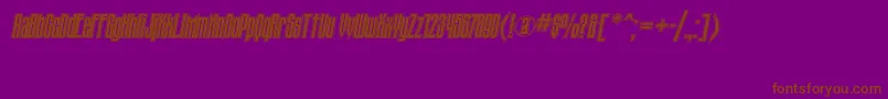 TauernicttItalic-Schriftart – Braune Schriften auf violettem Hintergrund