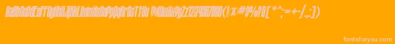 TauernicttItalic-Schriftart – Rosa Schriften auf orangefarbenem Hintergrund