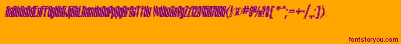 TauernicttItalic-Schriftart – Violette Schriften auf orangefarbenem Hintergrund