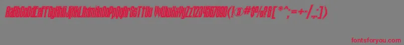 フォントTauernicttItalic – 赤い文字の灰色の背景