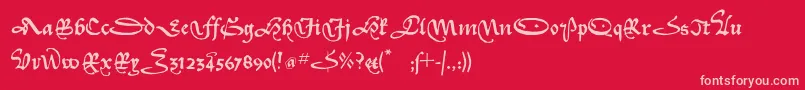 Kl1civiliteedges Font – Pink Fonts on Red Background