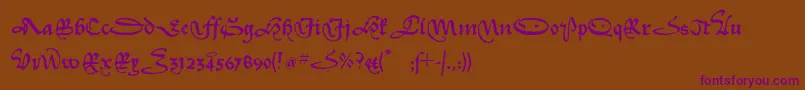 Kl1civiliteedges Font – Purple Fonts on Brown Background