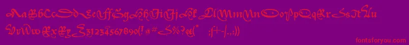 Kl1civiliteedges-Schriftart – Rote Schriften auf violettem Hintergrund