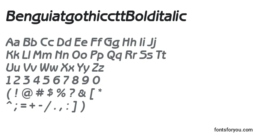 Шрифт BenguiatgothiccttBolditalic – алфавит, цифры, специальные символы