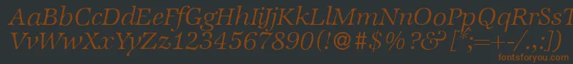fuente ZabriskieinternationalLightItalic – Fuentes Marrones Sobre Fondo Negro